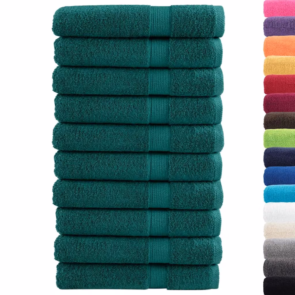 Berkfield Home SOLUND Premium Cotton Sauna Towels, Green, 10 Pack, W: 80 cm, L: 200 cm, 600 gsm – 2