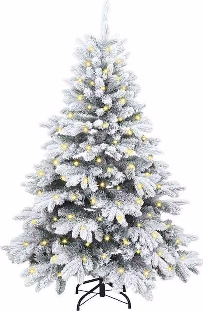 Berkfield Home Beautiful Artificial Christmas Tree with 150 LEDs, Green and White, Height: 150 cm
