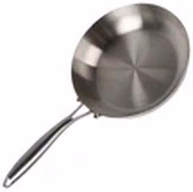 Havendro Uncoated 304 Stainless Steel Frying Pan in Silver