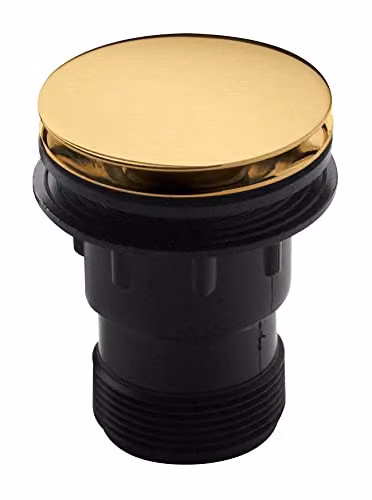 nuie E827 Modern Push Button Bath Waste in Brushed Brass, 70mm – 3