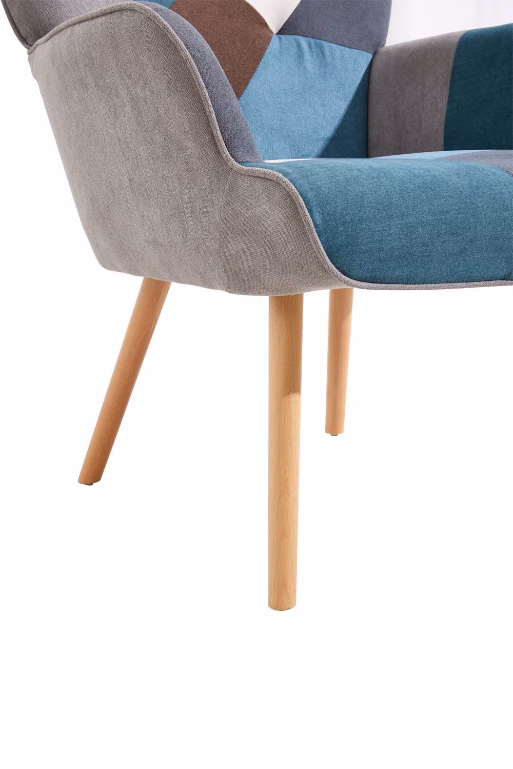 Garden Sanctuary Multicolour Abstract Upholstered Wingback Armchair and Footstool Set – 4