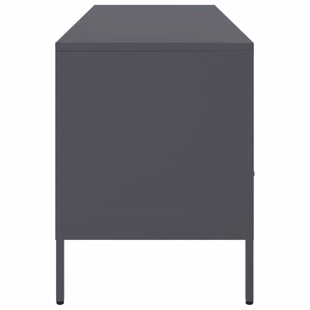 Berkfield Home Anthracite Metal TV Cabinet, W: 100.5 cm, D: 39 cm, H: 50.5 cm – 4