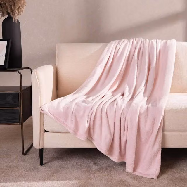 OHS Fluffy Pink Fleece Throw Blanket, W/D/H: 200 x 240 cm – 2