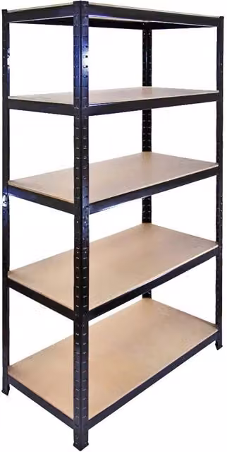 Monstershop T-Rax Metal Storage Shelving Unit, Black, W: 90 cm, D: 45 cm, H: 180 cm – 1