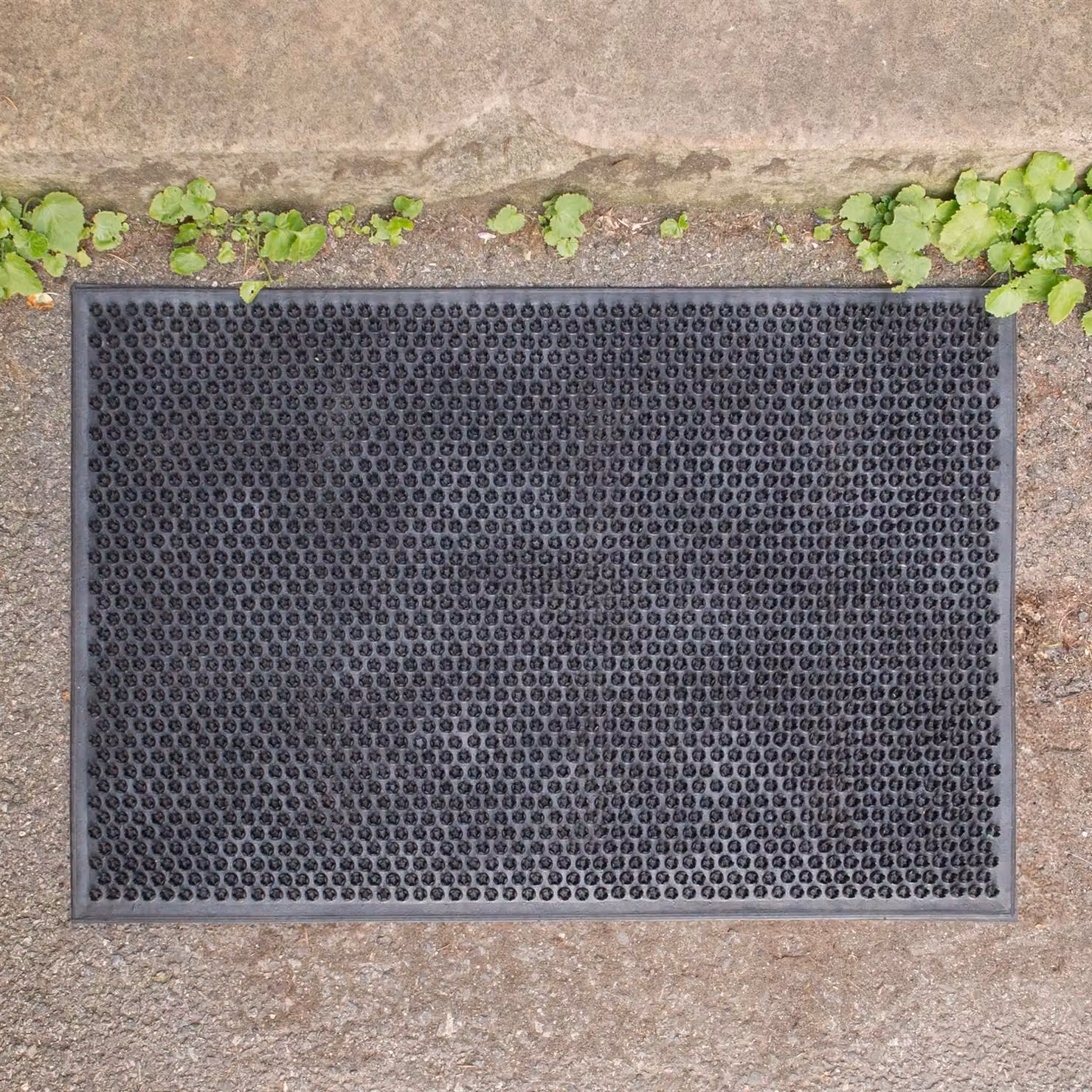 Nicola Spring Heavy Duty Rubber Door Mats, Black Classic, Pack of 2, W: 60 cm, D: 40 cm, H: 1 cm – 6