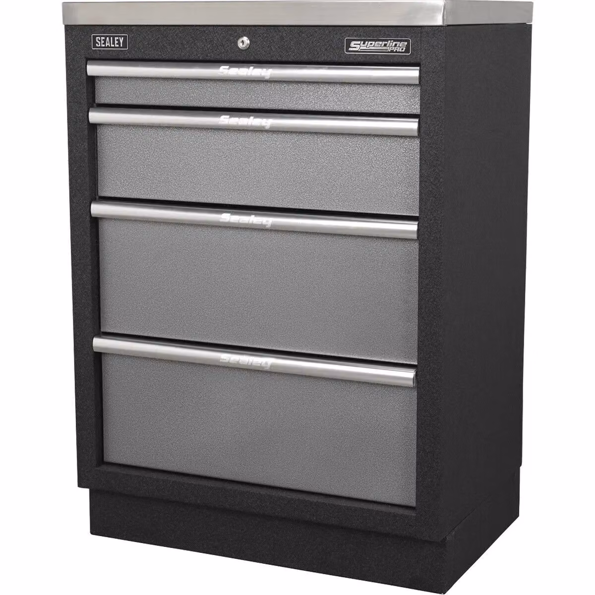 Loops Grey Modular 4 Drawer Floor Standing Cabinet with Lockable Ball Bearing Slides – 4