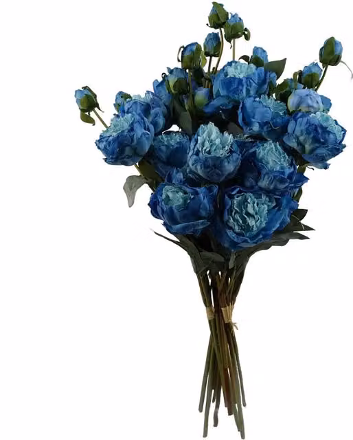 Dyzi 6 Pack Blue Peony Artificial Flower Stem Bundles