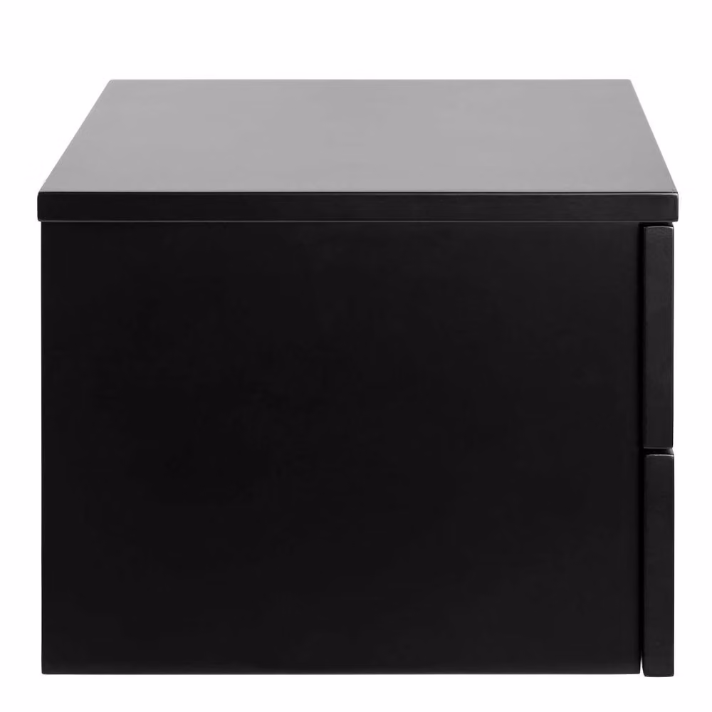 Wyld Haus Rome Matt Black Wall Mounted Bedside Table with 2 Drawers – 3