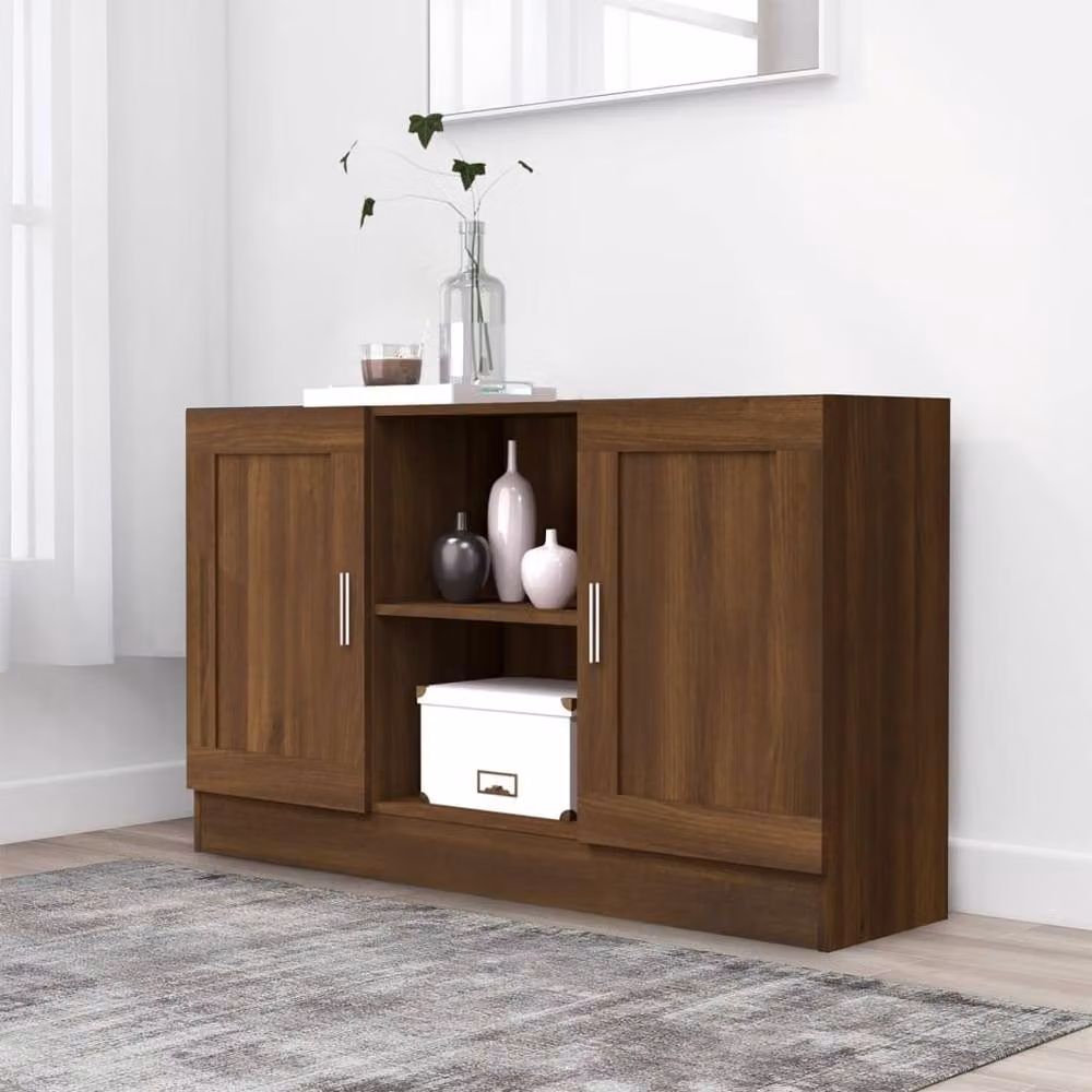 Berkfield Home Modern Brown Oak Sideboard, W/D/H: 120 x 30.5 x 70 cm – 2