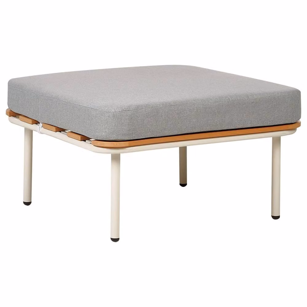 Wyld and Coco Outdoor Ottoman in Grey with Aluminium Frame, W/D: 74 x 74 cm – 2