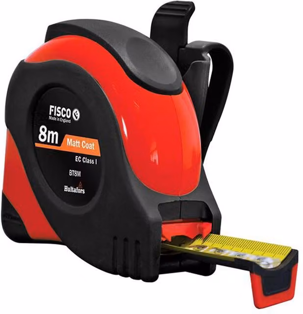 Fisco Bt8M Big T Pocket Tape Measure, 8m, Red, Width: 2.5 cm