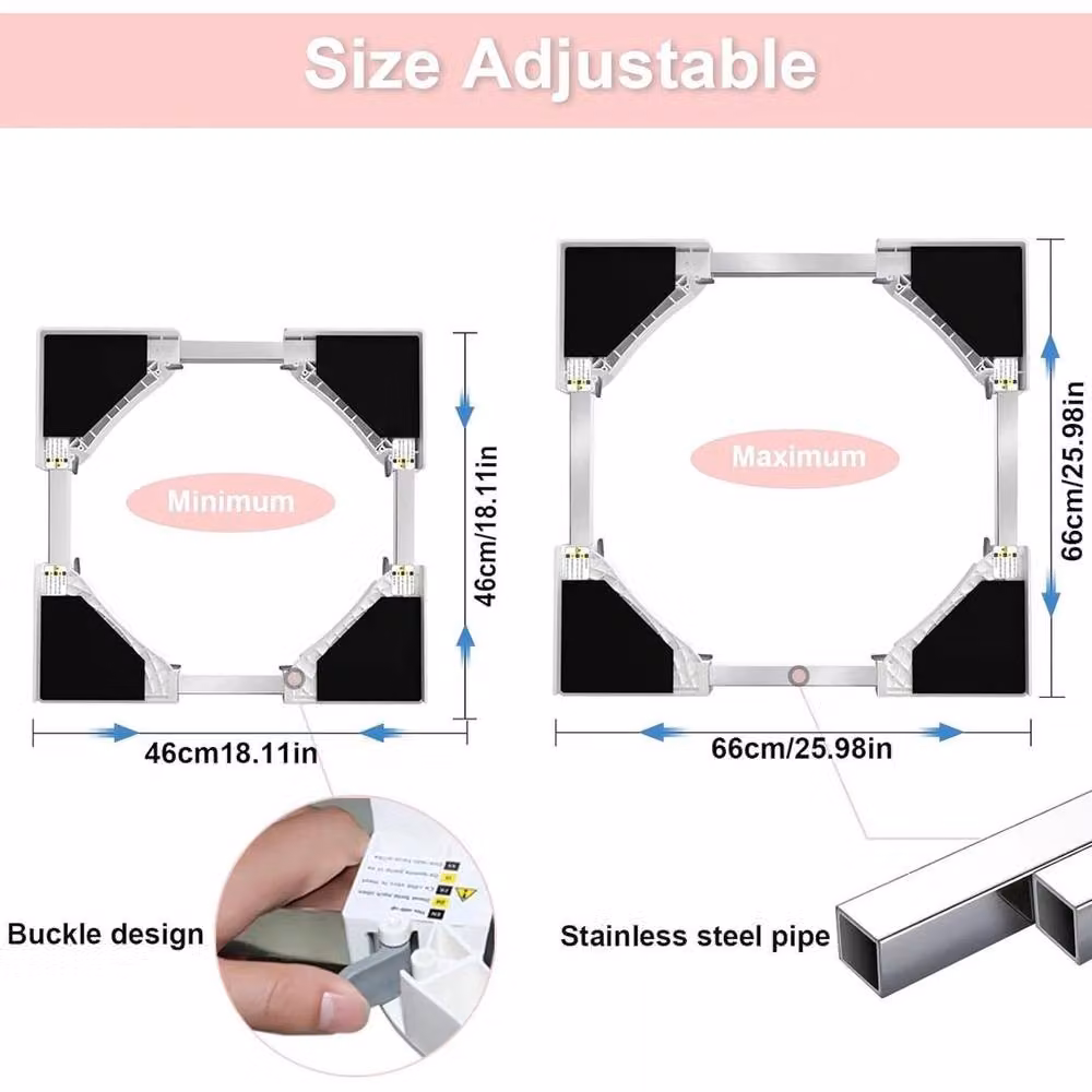 FLAVORA Adjustable Washer Dryer Stack Kit in White – 2
