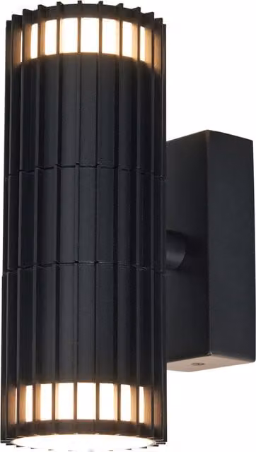 Litecraft Veda Modern Up and Down Outdoor Wall Light in Black