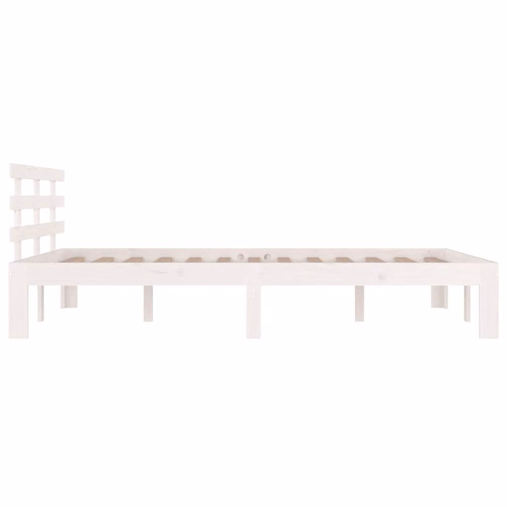 Berkfield Home Super King Size Solid Wood Bed Frame in White – 3