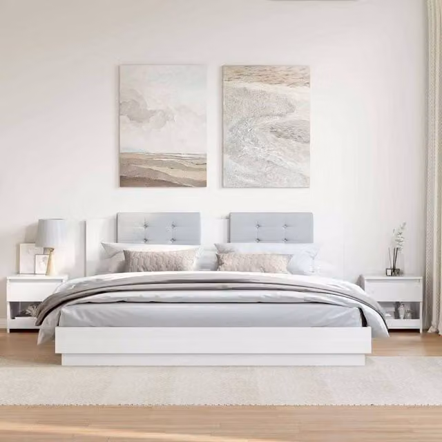 Berkfield Home Elegant Bedside Cabinets, 2 Piece Set in High Gloss White, W/D/H: 40 x 30 x 39 cm
