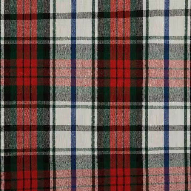 Homescapes Pure Cotton Macduff Tartan Check Fabric, Green and Multicolour, Width: 150 cm