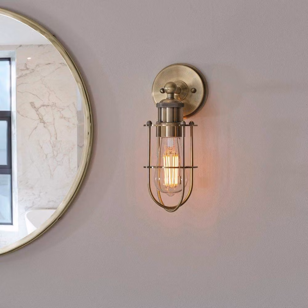 Netlighting TREVISO Contemporary Metal Bathroom Wall Lamp in Yellow and Gold/Brass – 2