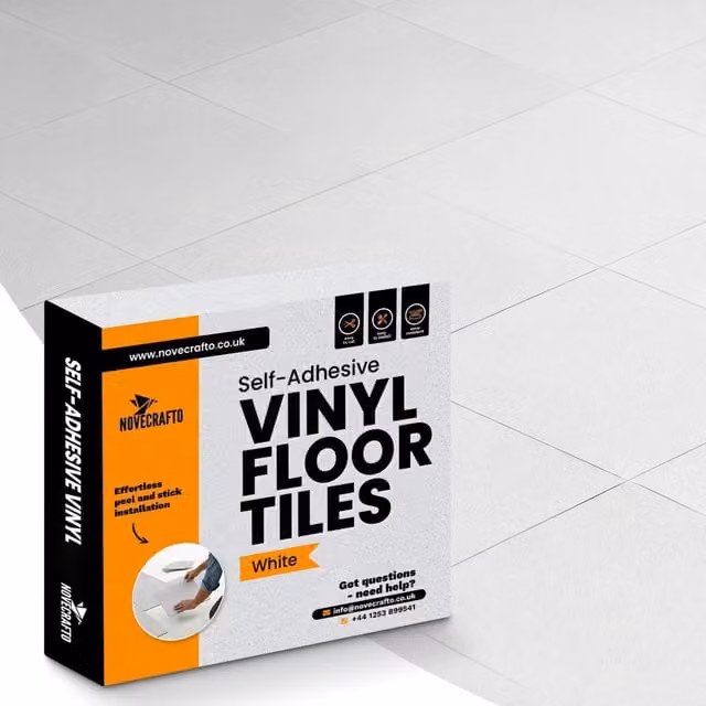 Novecrafto White Checkerboard Self Adhesive Vinyl Floor Tiles, 30 Pack, W/D/H: 30.5 x 30.5 x 0 cm – 1