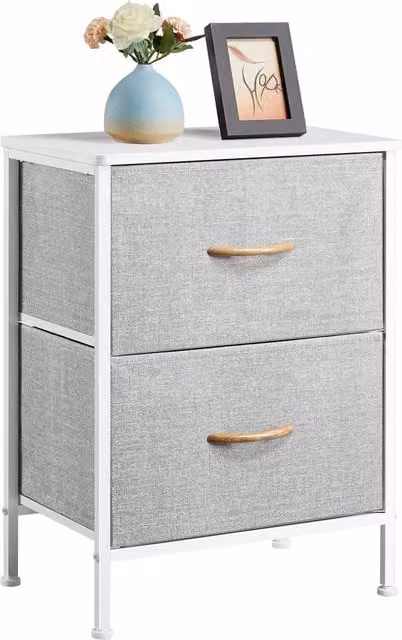 Yaheetech 2-Drawer Freestanding Fabric Storage Tower in Grey