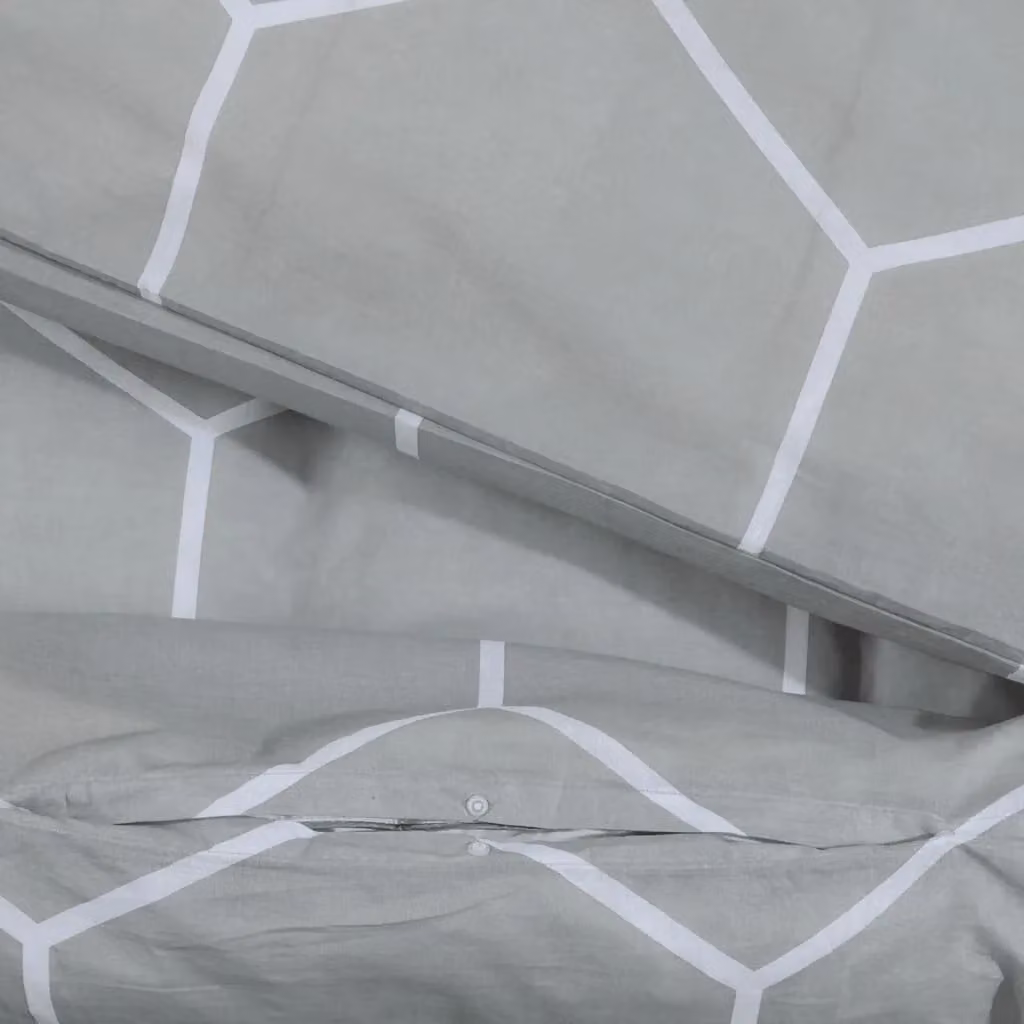 Berkfield Home Grey Cotton Duvet Cover and Pillowcase Set, 200 x 200 cm – 3