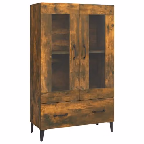 vidaXL Highboard in Smoked Oak, W/D/H: 70 x 31 x 115 cm