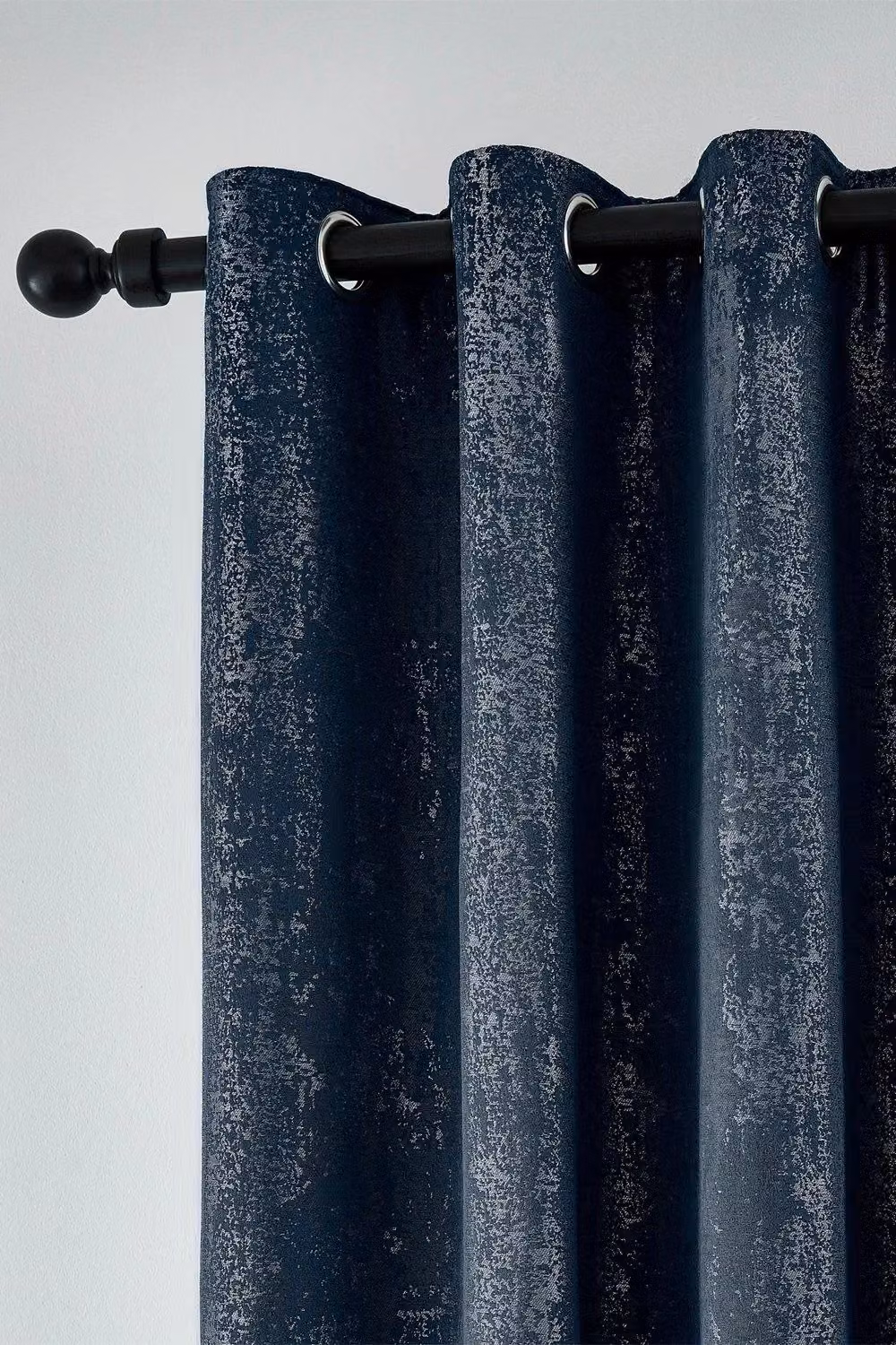 Helena Springfield Roma Woven Lined Eyelet Curtains in Navy Blue, Width: 167 cm, Drop: 137 cm – 2
