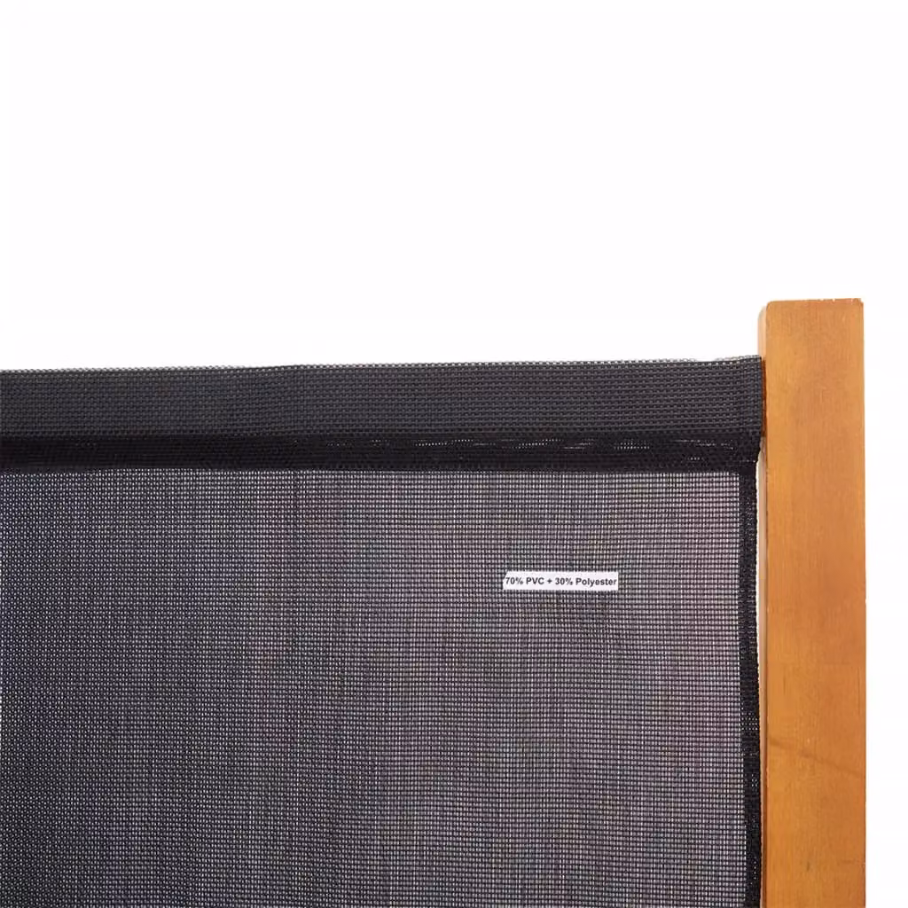 Berkfield Home 3-Panel Acacia Wood Room Divider in Black, H 210 cm x W 180 cm – 3