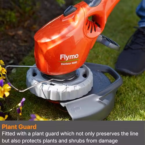 Flymo Contour 500E Electric Grass Trimmer and Edger, Orange, Cutting Width: 25 cm – 3