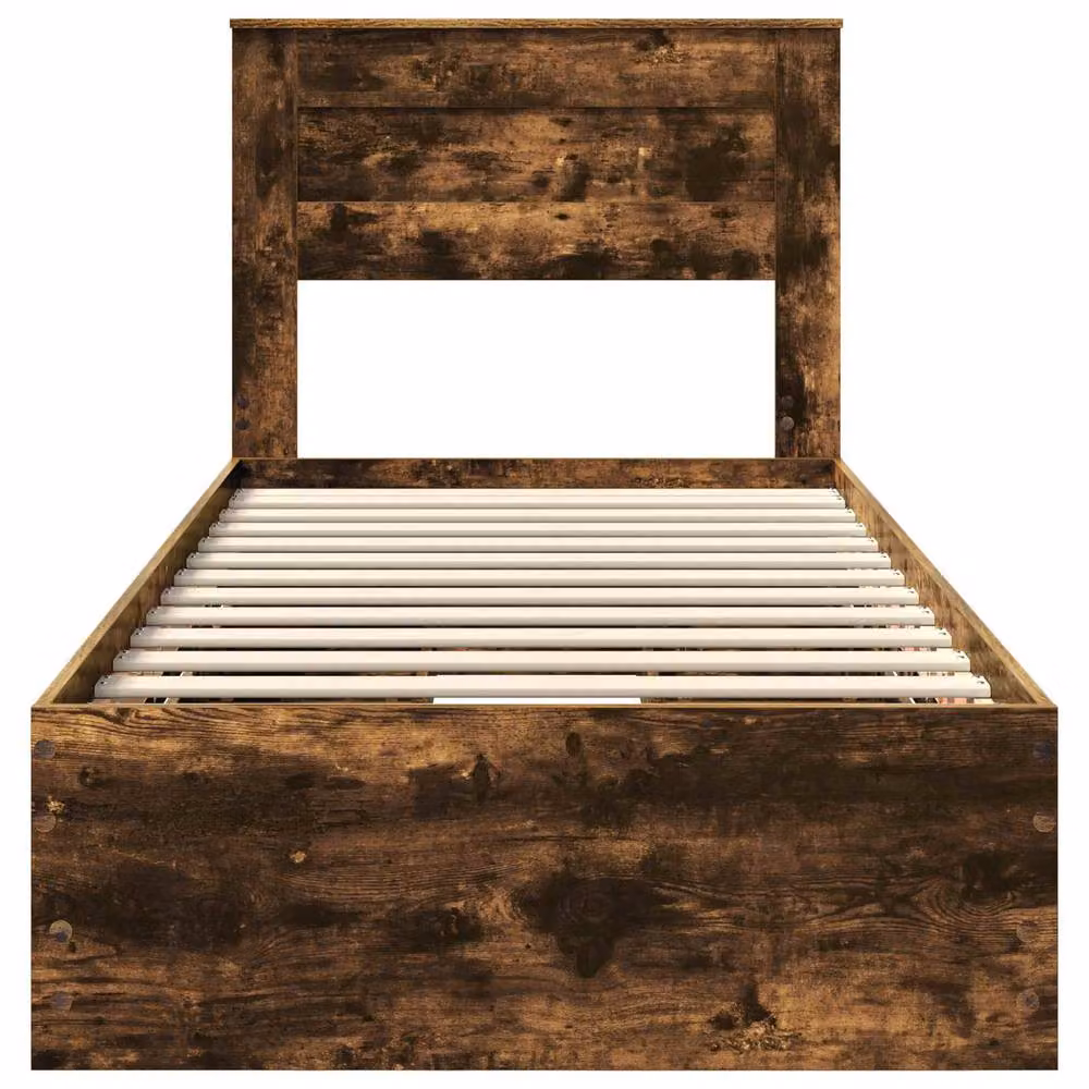 Berkfield Home Modern Bed Frame with Drawers in Smoked Oak Brown, W/D/H: 100 x 200 cm – 4