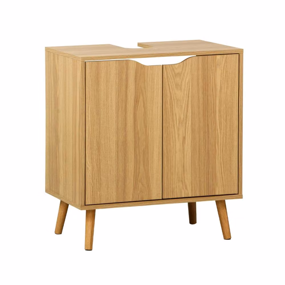 Sweekeek Vintage Under-Sink Bathroom Cabinet in Light Brown Pine Wood, W/D/H: 70 x 40 x 40 cm – 2