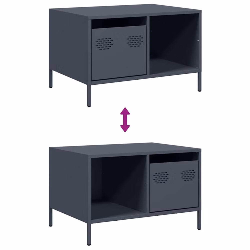 Berkfield Home Sturdy Coffee Table in Anthracite Grey, W/D/H: 68.5 x 50 x 43.5 cm – 6