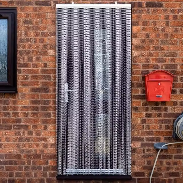 SPETLEK Aluminium Metal Chain Door Fly Screen Curtain in Silver