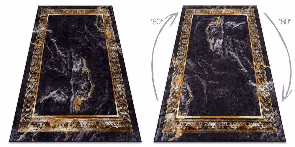 RugsX Miro Black Stone Look Modern Rectangular Rug, W: 200 cm, L: 290 cm – 2