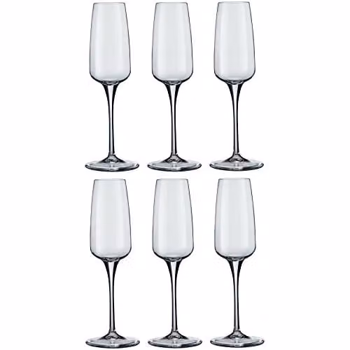 Bormioli Rocco Aurum Champagne Flutes, Transparent, 230ml, Pack of 6