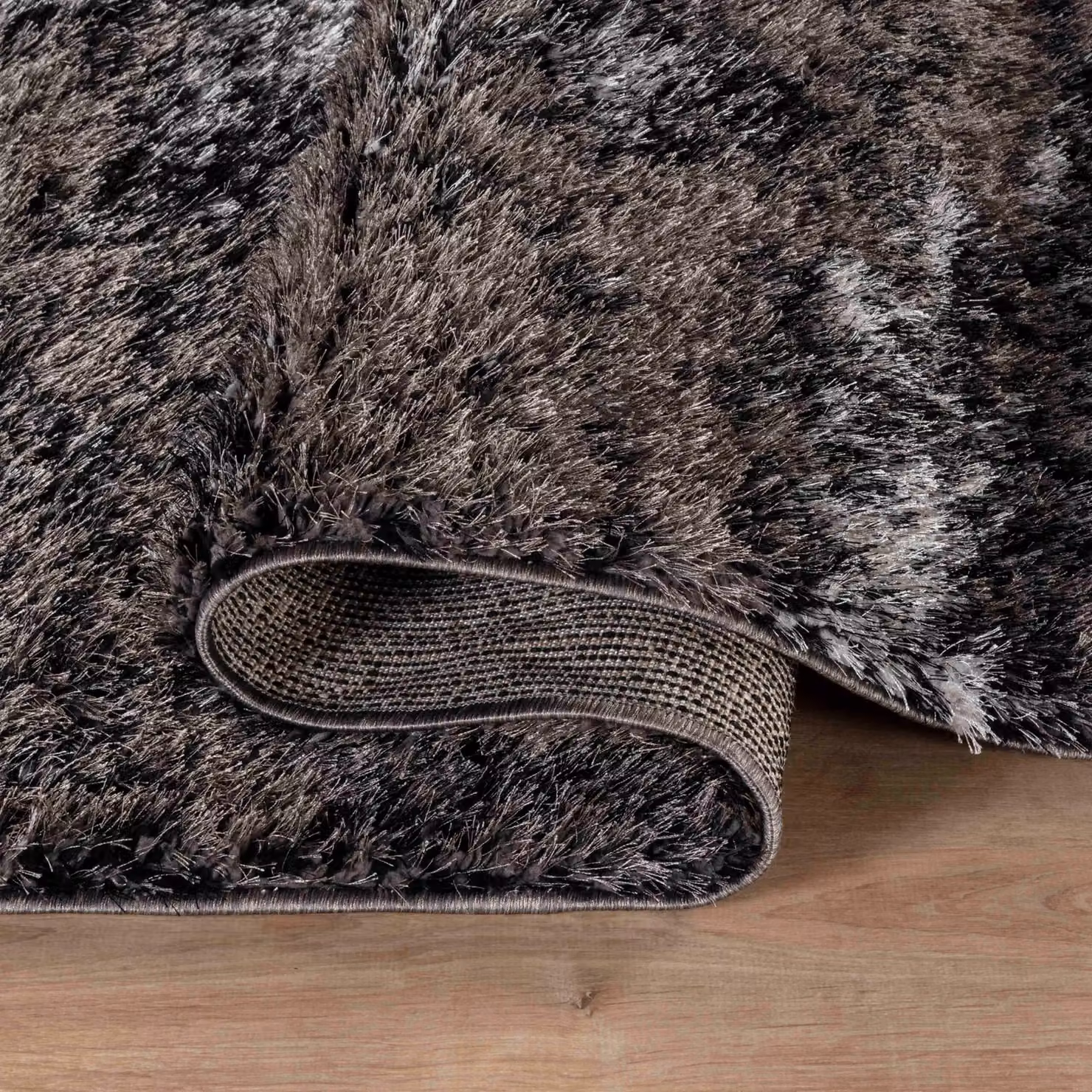 Desire Rugs Modern Two Tone Shimmer Shaggy Area Rug in Silver and Grey, W: 120 cm, D: 170 cm – 4