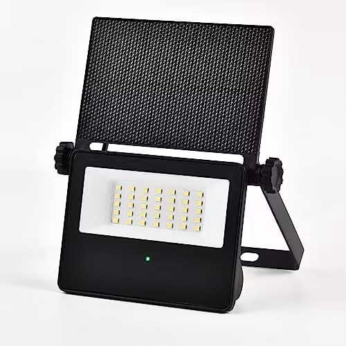 Harper Living Solar LED Outdoor Floodlight with Motion and Dusk Sensor, Black, 860 Lumens, 6500K Cool White, IP65 Weatherproof