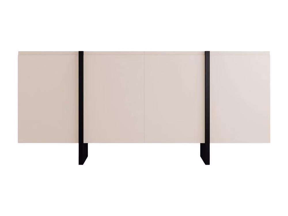LUVONIA Modern MDF Sideboard with 4 Doors in Beige and Black, W/D/H: 180 x 45 x 81 cm – 2