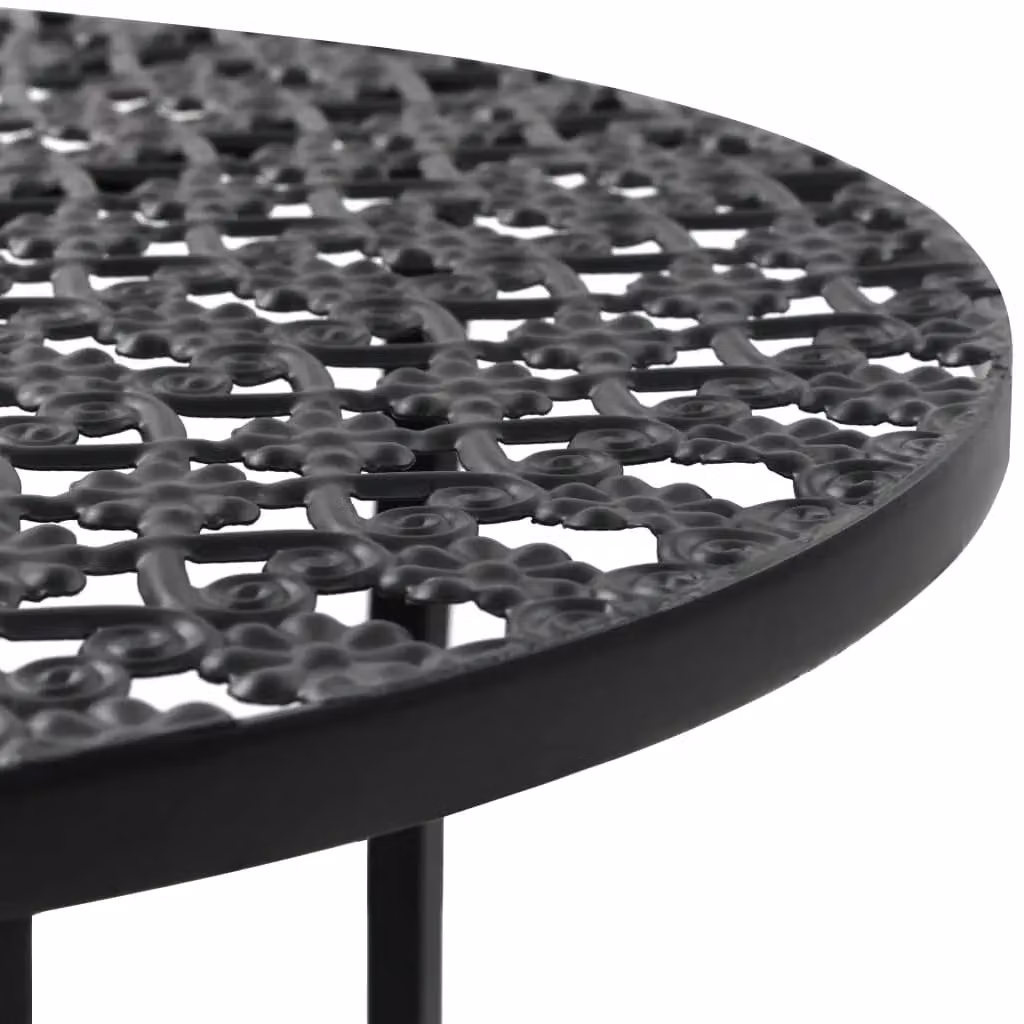 Berkfield Home Bistro Table in Black Metal, W/D/H: 70 x 40 x 40 cm – 3