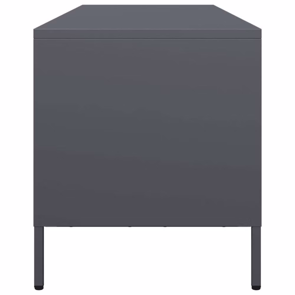 Berkfield Home TV Cabinet in Anthracite Dark Grey Matt Cold-rolled Steel W/D/H: 135 x 39 x 43.5 cm – 4