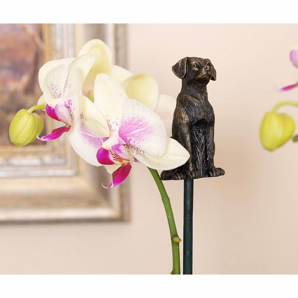 Jardinopia Labrador Cane or Stake Topper Pot Buddy in Bronze, W4 x D5 x H7.5 cm – 4