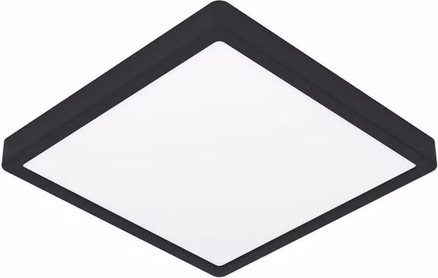 Loops Black Square LED Ceiling Light with Included Bulb