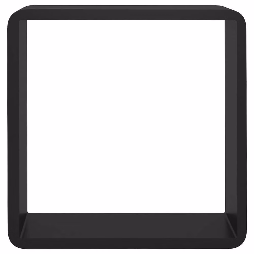 Berkfield Home Set of 3 Black MDF Wall Mounted Cube Shelves – 8
