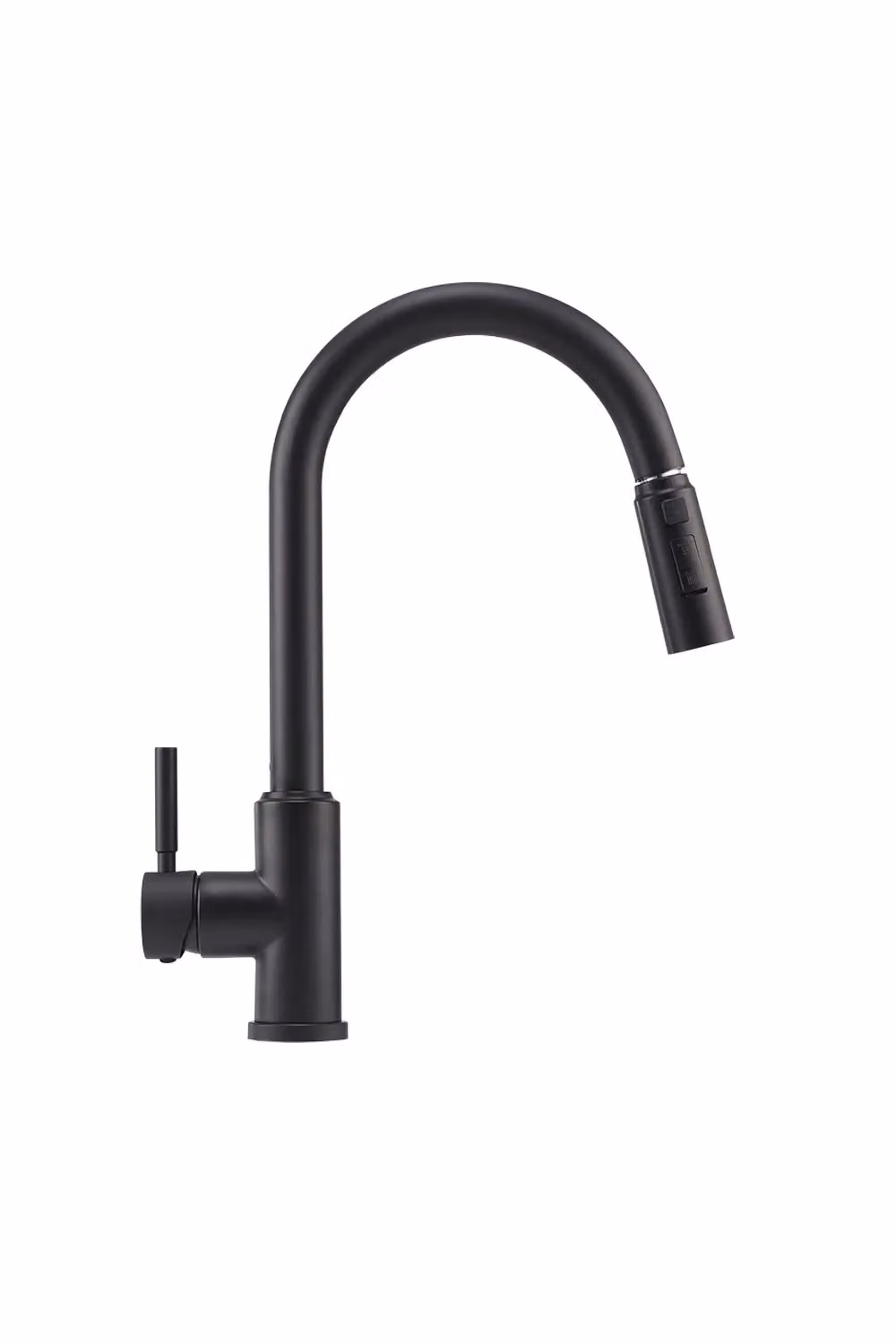 H&O Direct Matt Black Single Lever Kitchen Faucet with Pull Out Spout and Spray Function, Stainless Steel, H 39.0 cm x W 30.0 cm x D 20.0 cm – 3