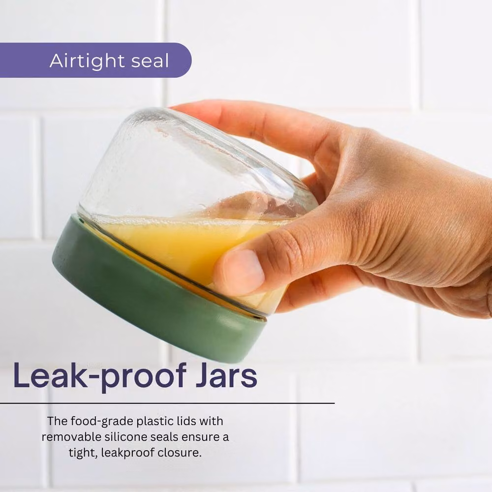 Volila 4 Pack Glass Mason Jars for Overnight Oats and Snacks, Clear, 500ml per jar – 3