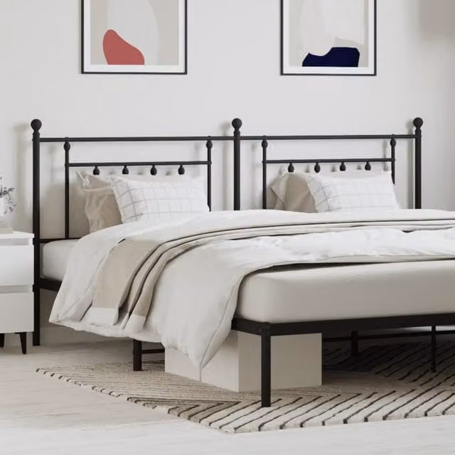 Berkfield Home Classic Metal Headboard in Black, 193 cm – 1
