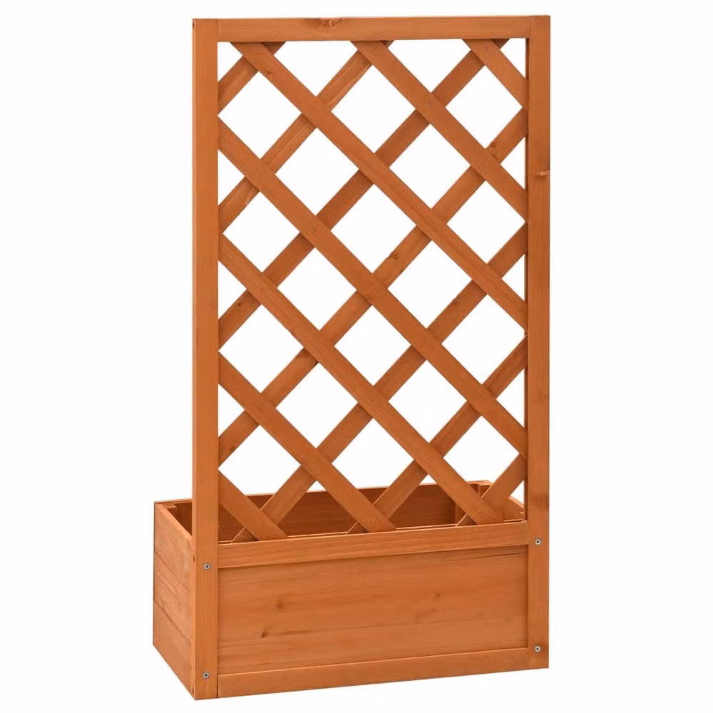 Berkfield Home Garden Trellis Planter in Orange, Solid Firwood, W/D/H: 50 x 25 x 90 cm – 2