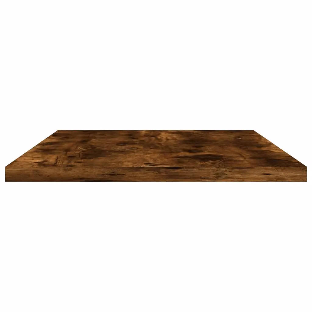Berkfield Home Set of 4 Smoked Oak Wall Shelves in Brown, W: 60 cm, D: 20 cm, H: 1.5 cm – 3