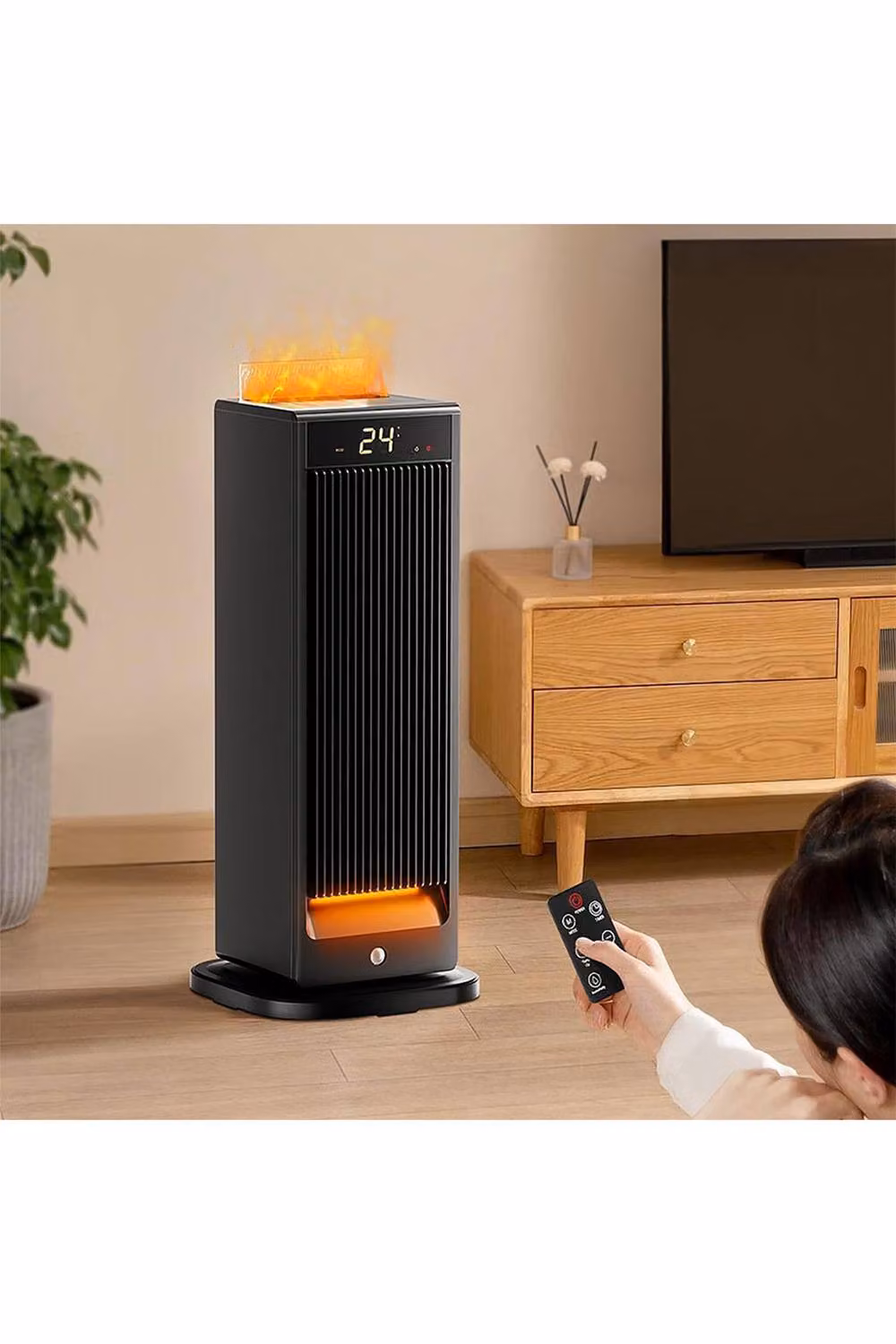 H&O Direct Black Ceramic Fan Heater with Humidification and Thermostat – 3