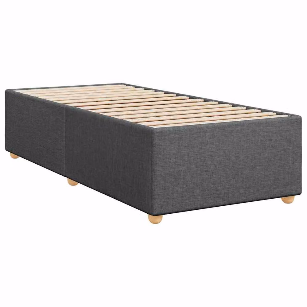 Berkfield Home Upholstered Fabric Bed Frame in Dark Grey, Single, W: 90 cm, D: 200 cm – 3