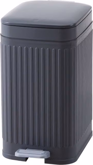 Livingandhome 7L Slim Plastic Pedal Bin with Lid, Dark Grey